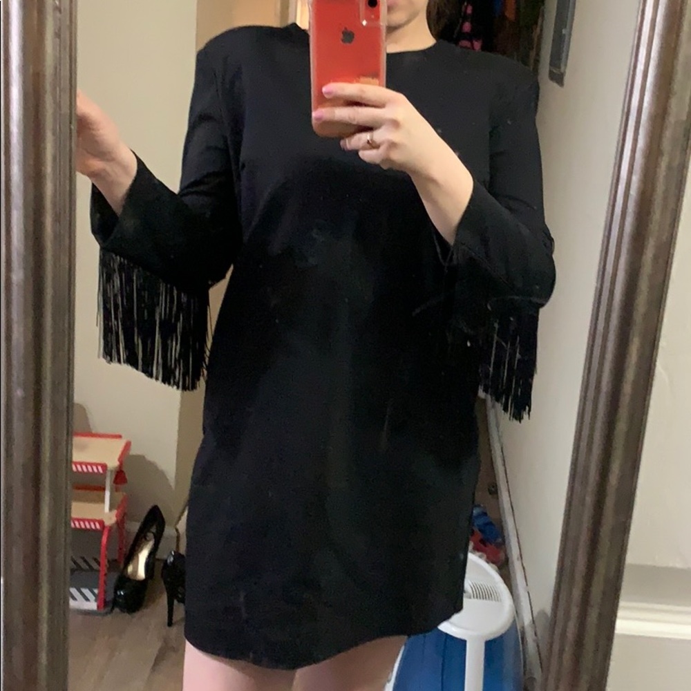 New with tag Zara fringed mini dress / L - Picture 9 of 15